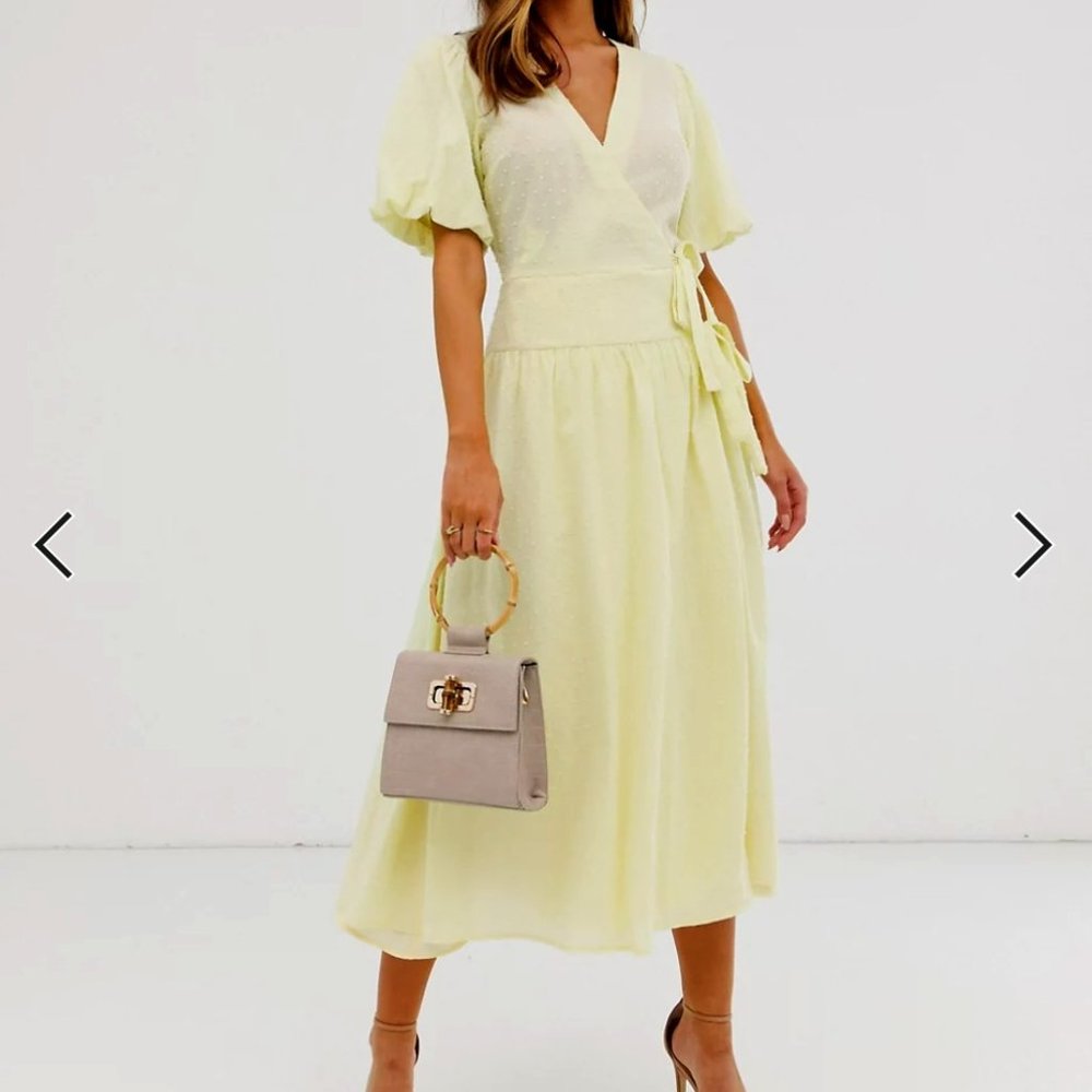 ASOS DESIGN puff sleeve wrap dress. NWOT.